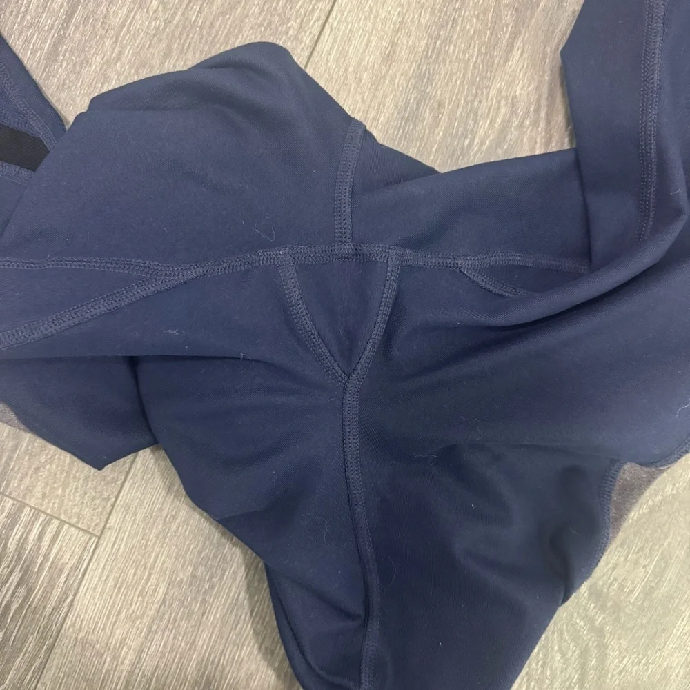 ALO Yoga Elevate Hi-Rise Leggings Navy Gray Mesh Colorblock Size XS GUC
